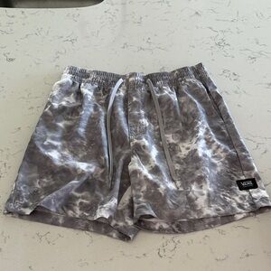 Vans Men's Small Gray/White All Over Tie Dye Vanphibian Hybrid Board Shorts